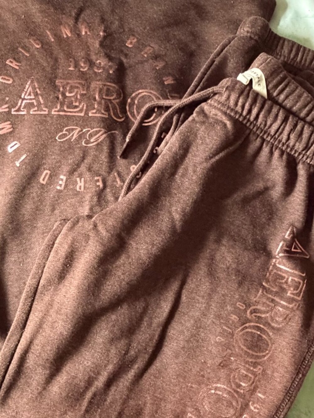 Brown Aéropostale Hoodie and Sweatpants set